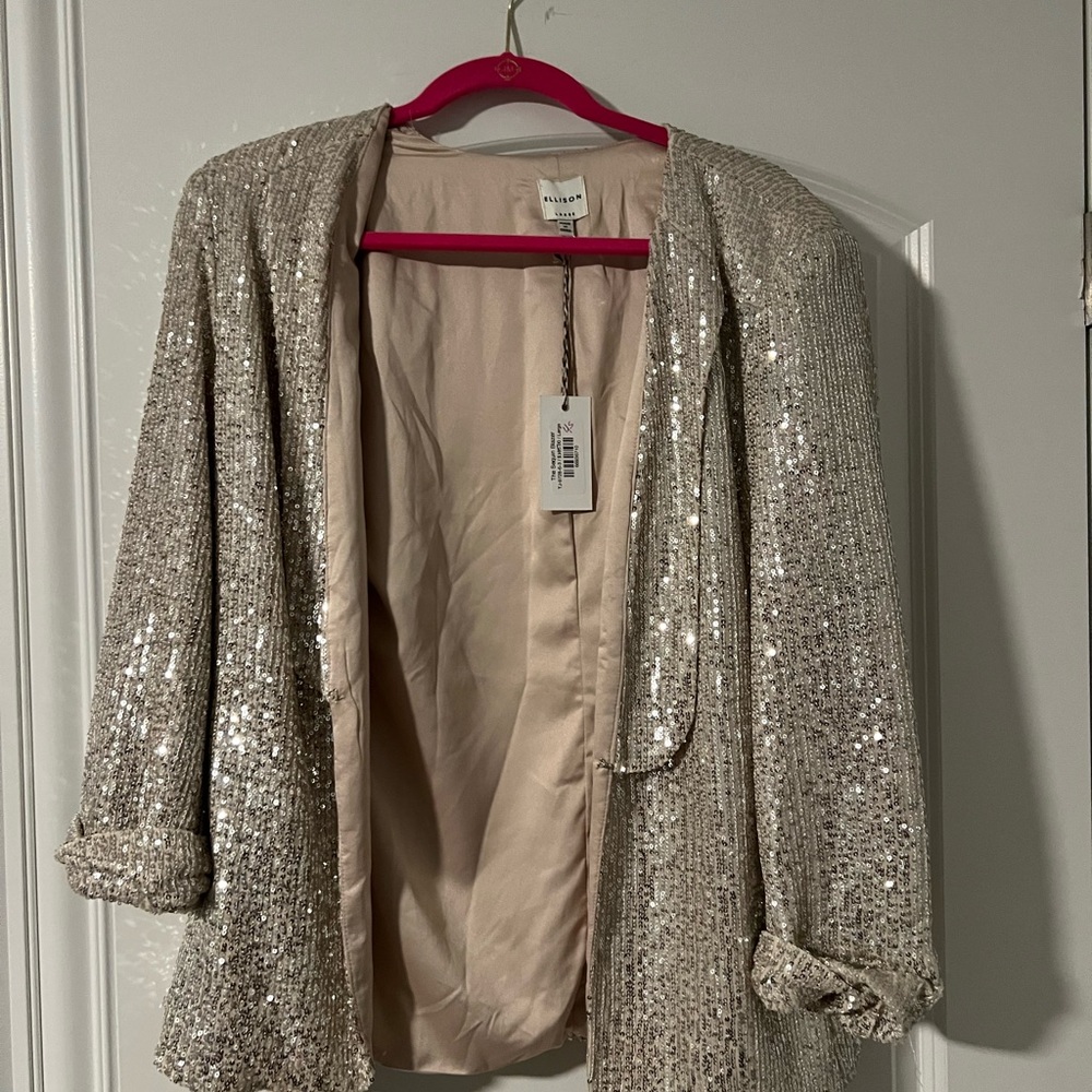 NWT- Elision Sparkle Blazer with Pockets Size L